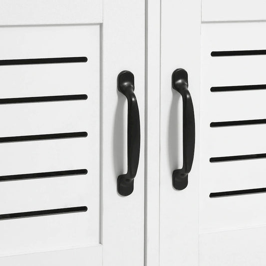Light Oak and White Shoe Cabinet with Drop Down Drawer