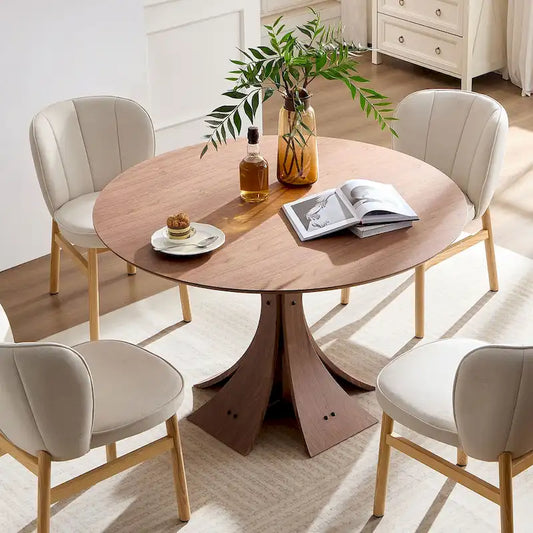 Modern Set of 2 Armless Dining Chairs with Wooden Frame and Upholstered Seat, Suitable for Kitchen, Living Room, and Restaurant