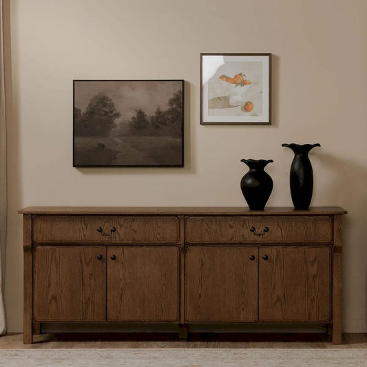 NADAAL STUDIOS Bastian, Sideboard With drawers, Warm Brown - 78.5W x19.76D x32H