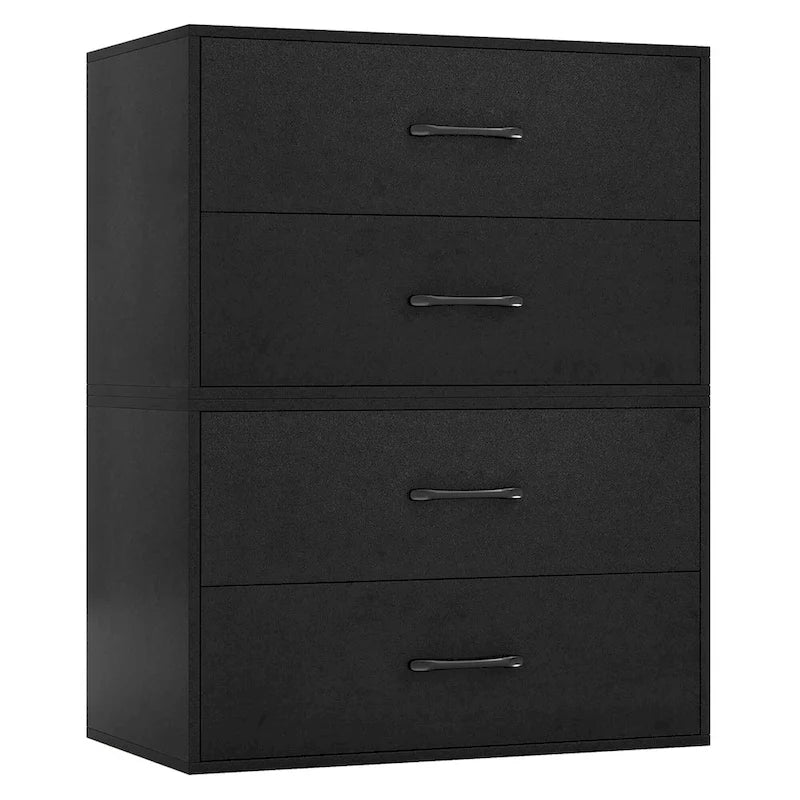 Gymax Stackable 2-Drawer Dresser Multi-Purpose Wooden Storage Cube