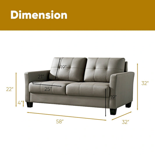 Ainfox 57.50 Faux Leather Loveseat