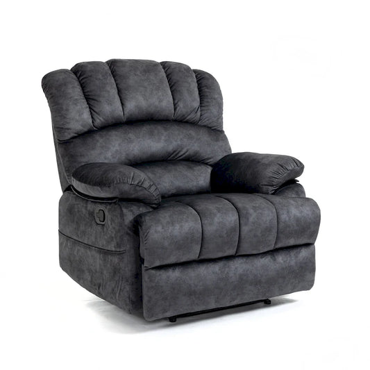 Oversized Manual Recliner Upholstered Fabric Lounge Chair Adjustable Living Room Single Sofa with Side Lever Control