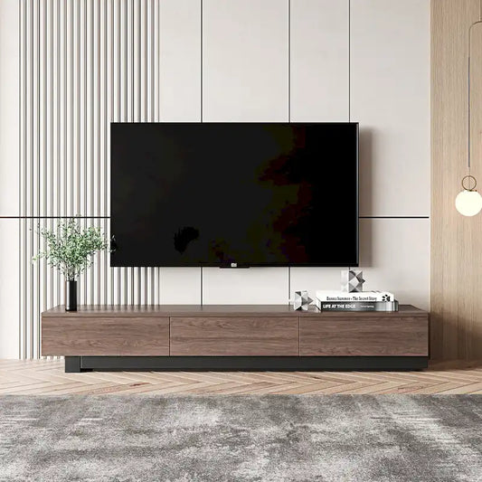 3-Drawers Retracted Extendable TV Stand Media Console In Stretch 70- 110