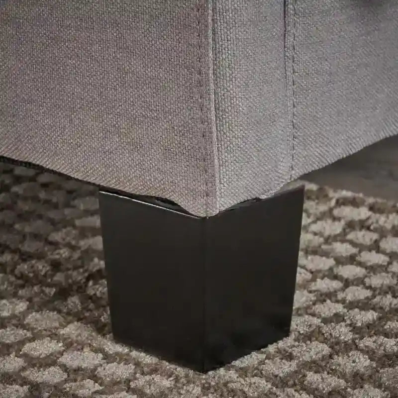 Light Grey King Size Modern Upholstered Platform Bed with Button-tufted Headboard for Bedroom