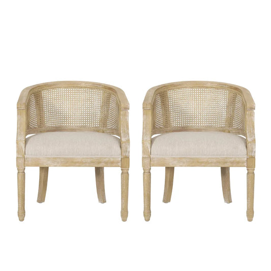 Steinaker Wood and Cane Accent Chairs (Set of 2) by Christopher Knight Home