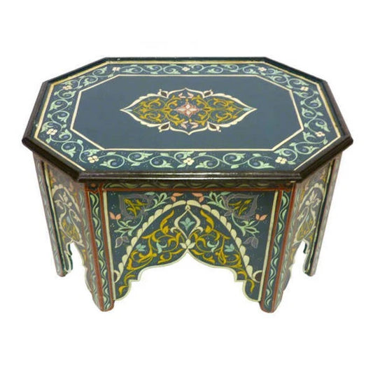 Handmade Multicolored Wood Coffee Table (Morocco)