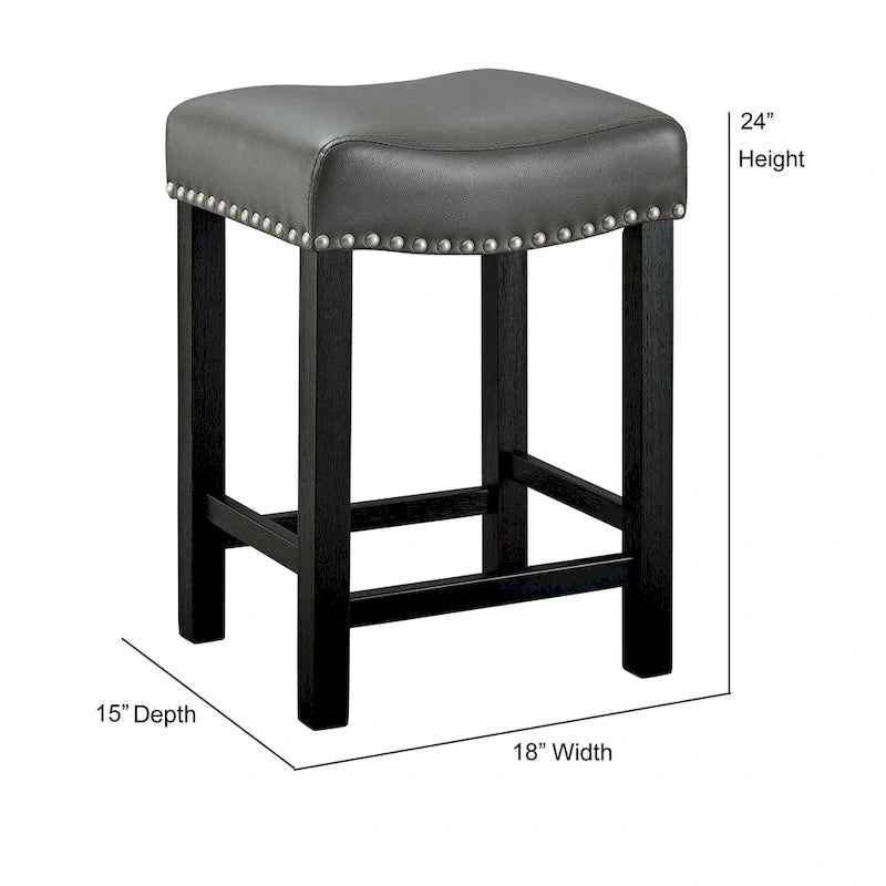 Steve Silver Ariana Gray Faux Leather Counter Stool - Set of 2