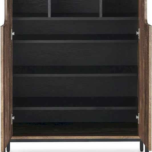 DH BASIC Urban Reclaimed Oak 15-Pair Shoe Cabinet by Denhour