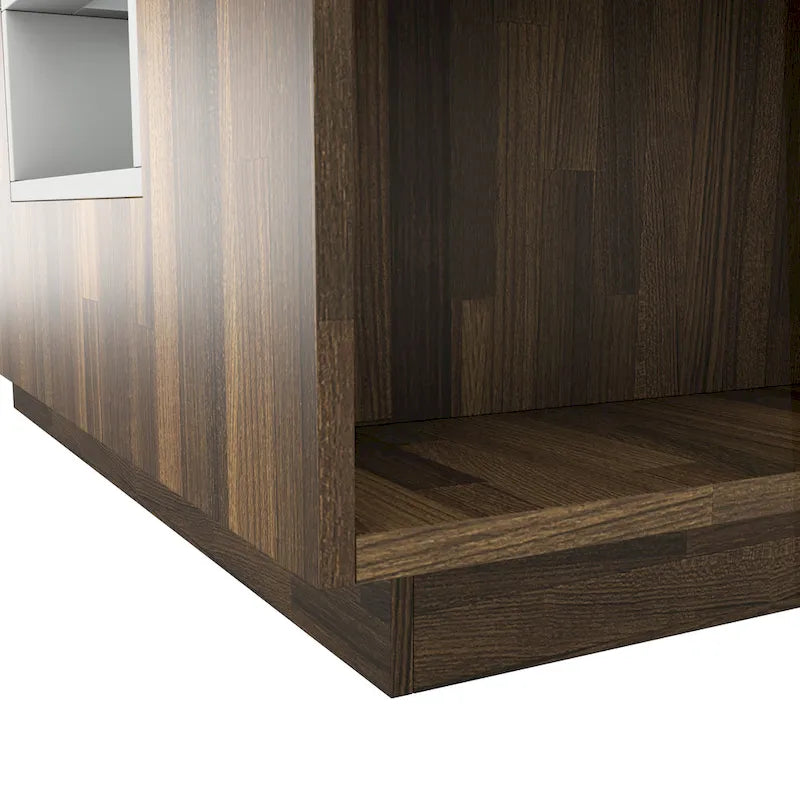 DH BASIC Modern Light Hickory 47-inch Two-tone 3-shelf Coffee Table by Denhour