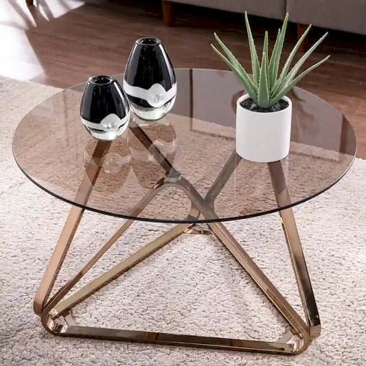 SEI Furniture Sawtelle Contemporary Champagne Glass Coffee Table