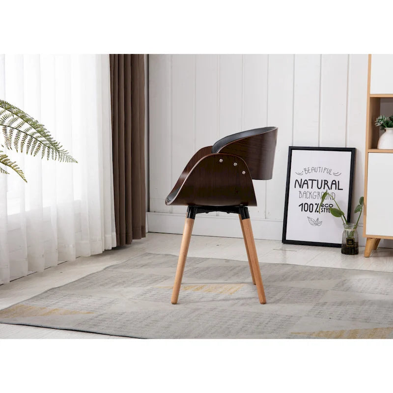 Home Beyond Black Synthetic Leather Leisure Chair - 24 H x 15 W x 21 D