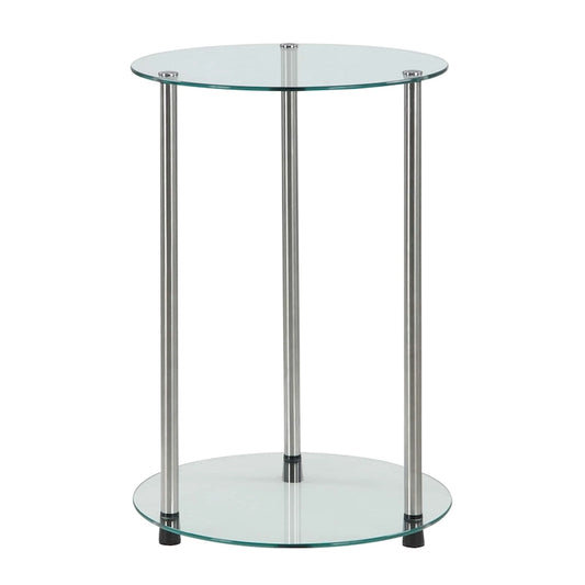 Convenience Concepts Designs2Go Classic Glass 2 Tier Round End Table