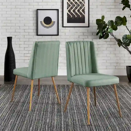 Jose Gold Finish Fabric Dining Chair (Set of 2) by iNSPIRE Q Modern
