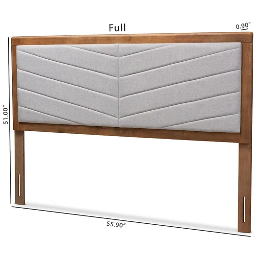 Iden Modern and Contemporary Wood Headboard -Light Grey