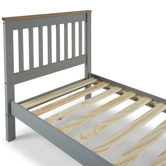 Wood Slatted Twin Size Bed Corona Collection