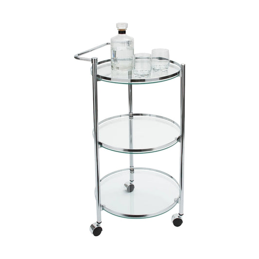 Organize It All Circular Tempered Glass Rolling Serving Cart - 15.25 x 16.75 x 29.75