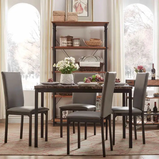 Darcy Faux Marble Top Metal 5-Piece Dining Set by iNSPIRE Q Bold