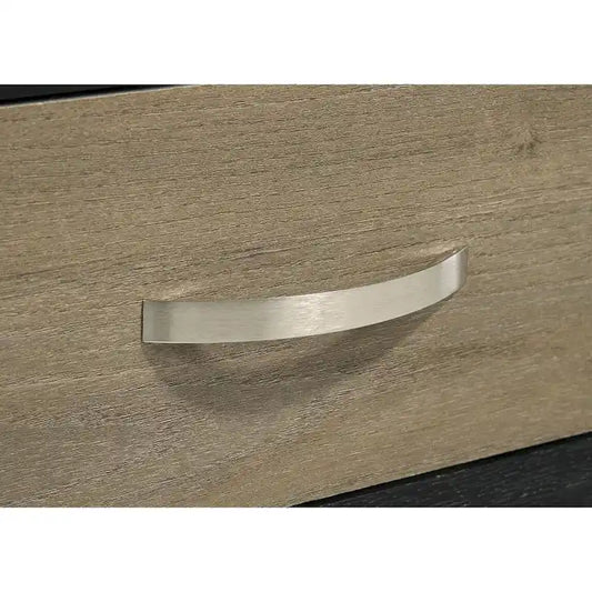 Schmitt Black and Light Brown 2-Drawer Nightstand