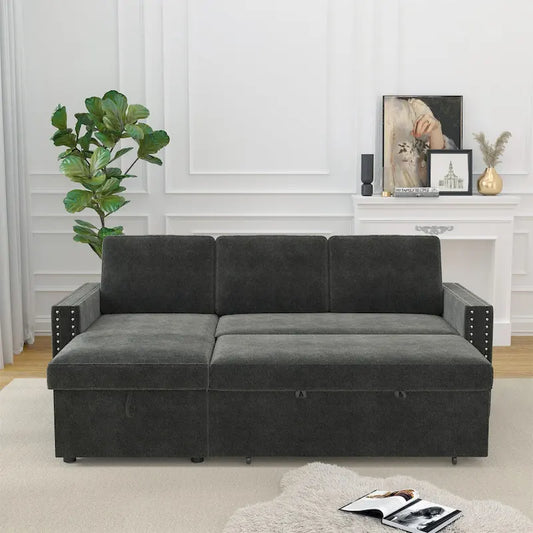 3 Seater Sleeper Sofa with Storage Chaise