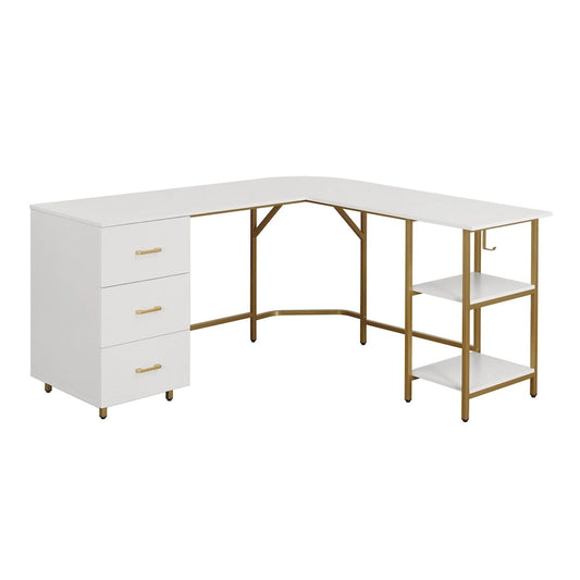 Modern Designs L-Shape Home Office Desk With Storage