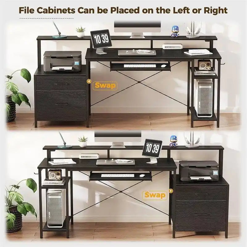 Computer Desk 65 with File Drawer