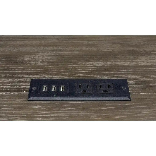 Carson Wood L-Desk & Return, Writing Table, Office Desk, Gray