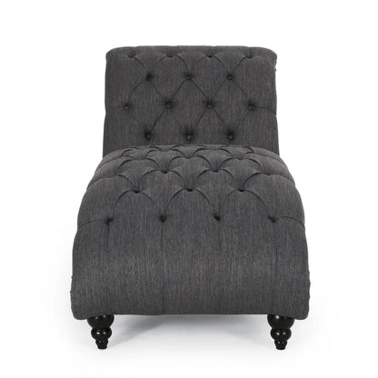 64.25 Button Tufted Chaise Lounge Chair with Birch Legs