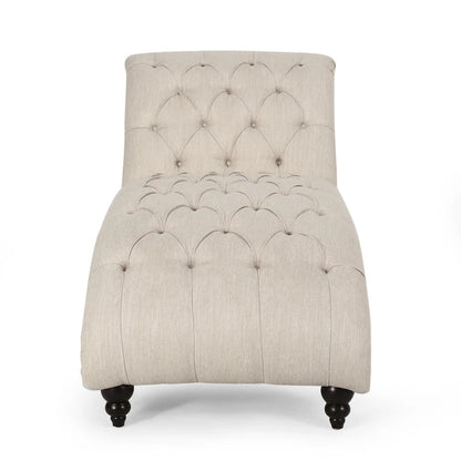 64.25 Button Tufted Chaise Lounge Chair with Birch Legs