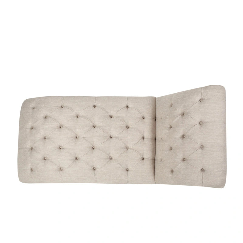64.25 Button Tufted Chaise Lounge Chair with Birch Legs