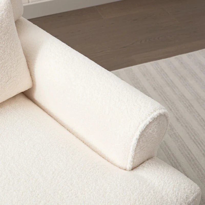 White 37.8 Velvet Accent Chair with Lumbar Support