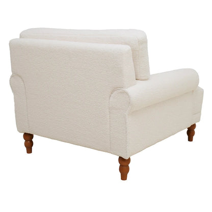White 37.8 Velvet Accent Chair with Lumbar Support