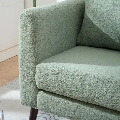 Green 26.77 Upholstered Arm Chair with Solid Wood Legs