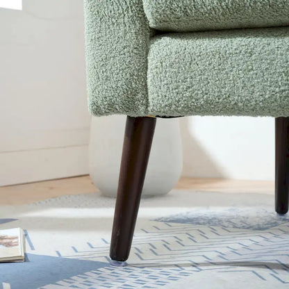 Green 26.77 Upholstered Arm Chair with Solid Wood Legs