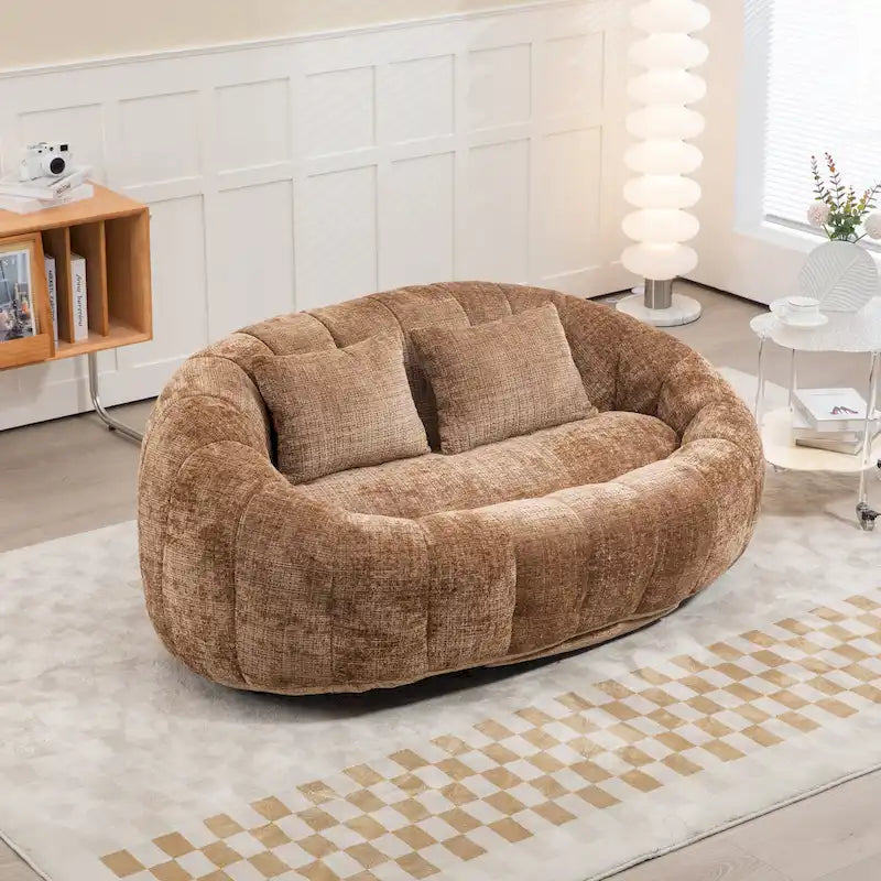 Coffee Modern 59 Chenille Loveseat Chaise Lounge Chair