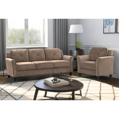 74.9 Polyester 3-Seater Sofa with Wood Frame, High Elastic Sponge Cushion