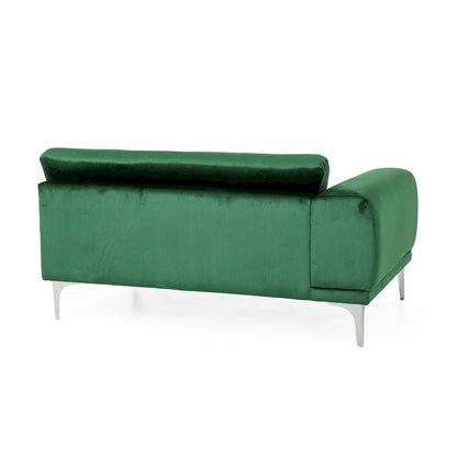 Emerald 111 Modern Velvet 4-Seat Sofa with Metal Legs and Solid Frame