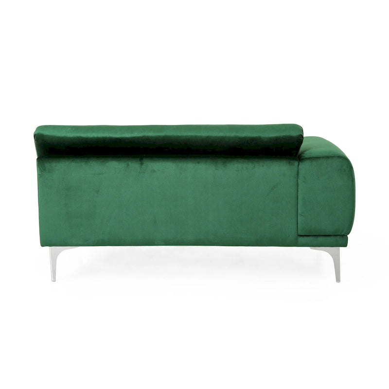 Emerald 111 Modern Velvet 4-Seat Sofa with Metal Legs and Solid Frame