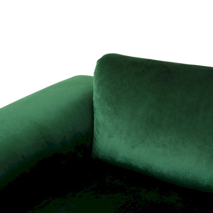 Emerald 111 Modern Velvet 4-Seat Sofa with Metal Legs and Solid Frame