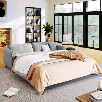 80.7 Pull-Out Sleeper Sofa Bed with Foam Mattress