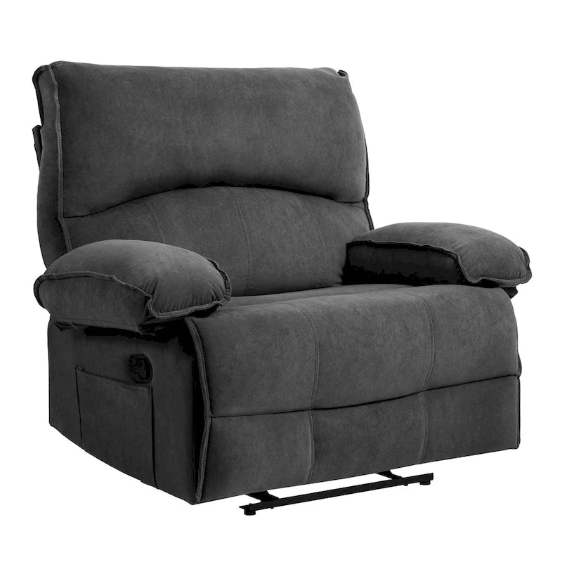 Oversized Velvet Recliner with Massage, Heating, Lumbar Pillow