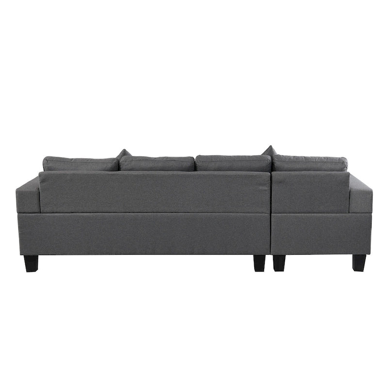 Modern Sectional Sofa Set with Cup Holders and Plush Cushions