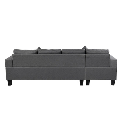 Modern Sectional Sofa Set with Cup Holders and Plush Cushions