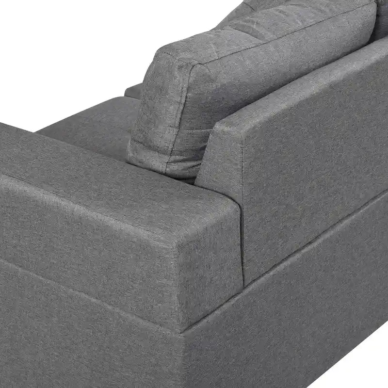 Modern Sectional Sofa Set with Cup Holders and Plush Cushions
