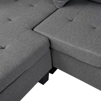 Modern Sectional Sofa Set with Cup Holders and Plush Cushions