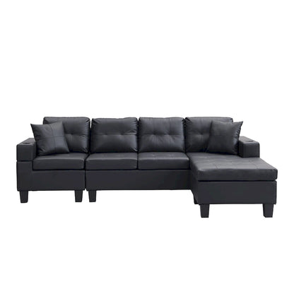 Modern Sectional Sofa Set with Cup Holders and Plush Cushions