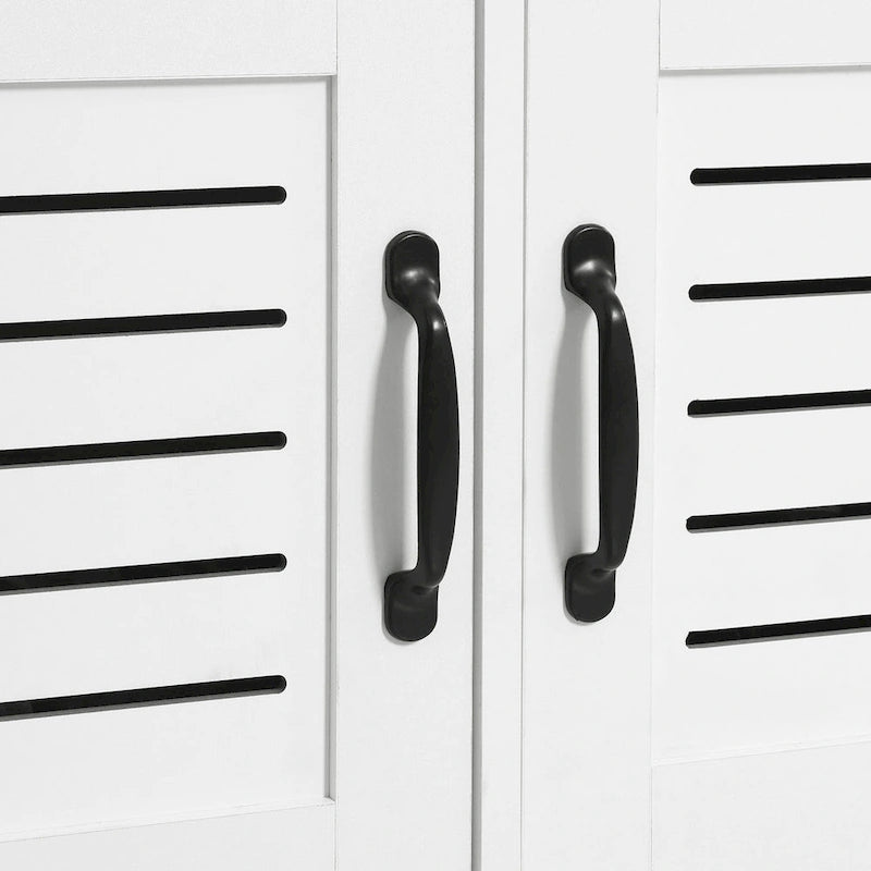 Light Oak and White Shoe Cabinet with Drop Down Drawer