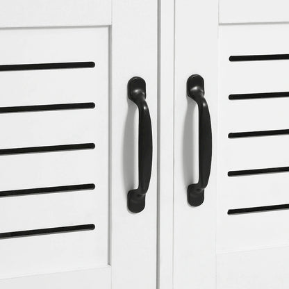 Light Oak and White Shoe Cabinet with Drop Down Drawer