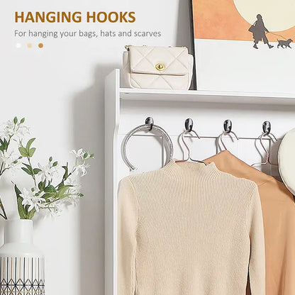 Light Oak and White Shoe Cabinet with Drop Down Drawer