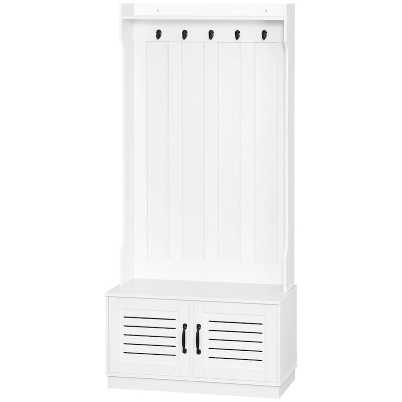 Light Oak and White Shoe Cabinet with Drop Down Drawer