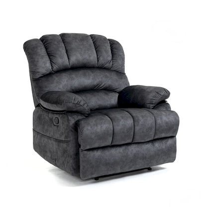 Large Manual Recliner Chair in Fabric for Living Room